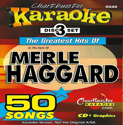 KARAOKE CD+G CHARTBUSTER MERLE HAGGARD 5049 NEW IN SEALED CASE 3 CDS W/song List • $29.99