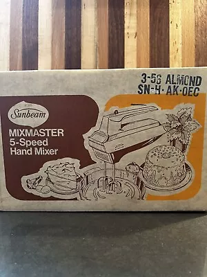 Vintage NIB Sunbeam Mixmaster Hand Mixer Almond 3-56 - 5 Speed • $39.99