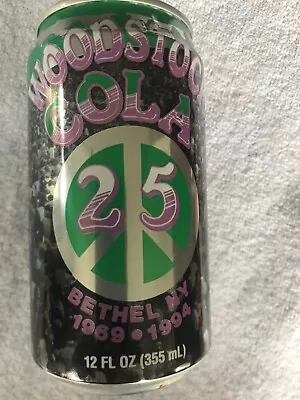 Vintage Woodstock Cola 25th Anniversary Aluminum Soda Can 1969 - 1994. Rare   • $15