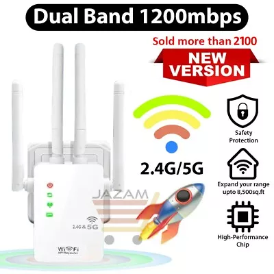 WIFI Extender 1200Mbps Repeater Wireless Long Range Coverage WIFI Signal Booster • $17.99