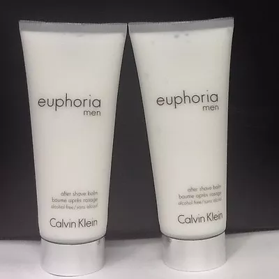 Euphoria For Men By Calvin Klein Lot Of 2 X 3.4 OZ After Shave Balm ~~ NEW UNBOX • $69.90