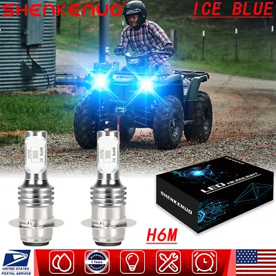 2X 8000K Bright H6M LED Headlight For Yamaha Kodiak 450: 2003-2020 12volt Bulbs • $16.09