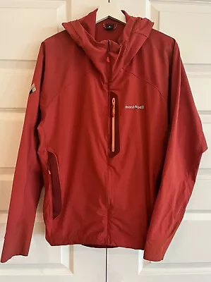 Montbell Ultra Light Shell Hooded Jacket Men’s Orange Red Size XL • $69.99