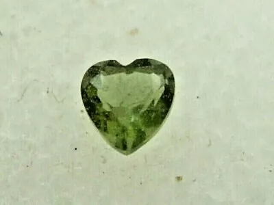 .116 Carat Moldavite Faceted Heart Czech Republic Meteorite Impact About 3x3x2mm • $14.99