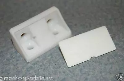 £12.95 • Buy 50 X WHITE FURNITURE DOUBLE CORNER JOINTS + CAPS Blocks Caravan Joiner Modesty