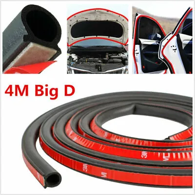 4M Big D-Shape Black Rubber Strip Car Door Edge Trim Moulding Seal Weatherstrip • $31.93