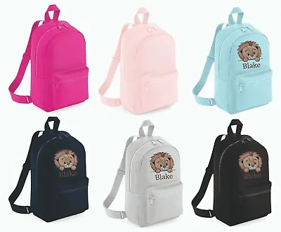 Personalised Embroidered LION CUB Boys Girls Rucksack Backpack Bag Mini School  • £17.99