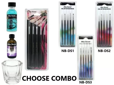 MIA SECRET Nail Design Brush/Cleanser/Conditioner/ Dappen Dish - Choose Yours • $12.74