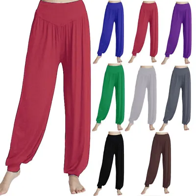 Women Yoga Jogger Hippie Pants Beach Sweatpants Harem Trousers Elasticated Pants • £9.11