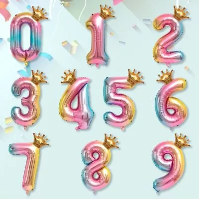 Decoration Number Balloons Birthday Party Children Full-Year Aluminum Balloon • $7.22