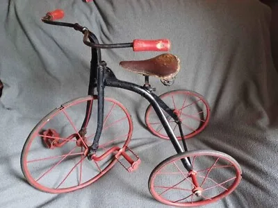 Gorgeous Antique Pre1920s Iron And Rubber Tricycle With Leather Seat! • $249