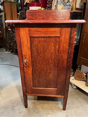 $240 • Buy Antique Vintage English Oak Bedside Single Door Pot Cupboard 