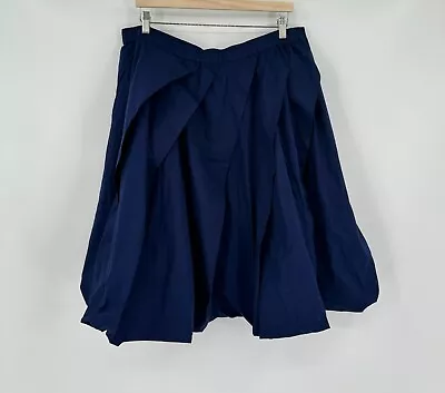 Marni Uniqlo Womens Navy Blue Balloon Shape Pull On A Line Mini Skirt Sz L NWT • $63.75