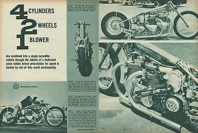 1959 Max Kelly Twin Triumph 650 Motorcycle Vintage Magazine Article Ad Drag Bike • $3.50