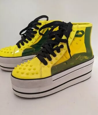 YRU Elevation- Sz 7 Women's - Yellow Clubbing Platform Retro • $80