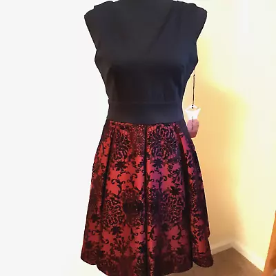 £23.60 • Buy Teen Prom Party Holiday Dress Sz L V Neck And Back Haute Monde  Fit And Flare