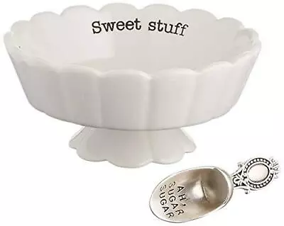 Mud Pie 4881012S Candy Dish Sweet Stuff  With Scoop White • $35.19