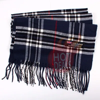 Men Women 100% CASHMERE Scarves Check Tartan Plaid Wrap Scarf Winter Warm • $7.99