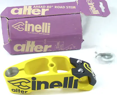 Cinelli Alter Threadless Stem 120mm 1  Black Yellow Once Vintage Bike Lance NOS  • $157.50