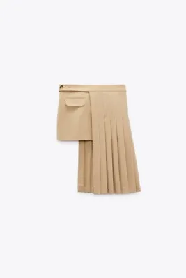 NWT ZARA Skirt Women's Deconstructed Box Pleat Skirt High-Waisted Size Medium • $35