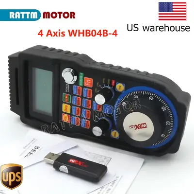 【USA】4 Axis MPG Wireless Handwheel USB Receiver MACH3 Control For CNC Machine • $106