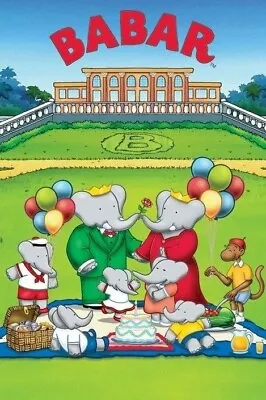 BABAR ~ PICNIC CHARACTERS 24x36 POSTER Cartoon NEW/ROLLED! • $8.50