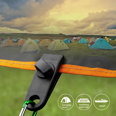 Tent Tarp Tarpaulin Clips Lock Grip Awning Clamp Tool Bungee Cord Heavy Duty • £5.33