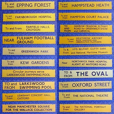 Original 1970s London Bus Destination Poster Slips Yellow RT RM Vintage Blinds • £25