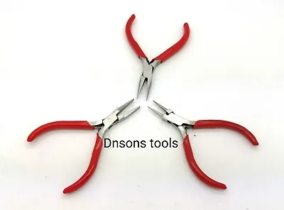 £4.99 • Buy SET OF 3 BEADING PLIERS (FLAT,ROUND,1/2 ROUND JAWS) ,jewellery,diy,supplies 