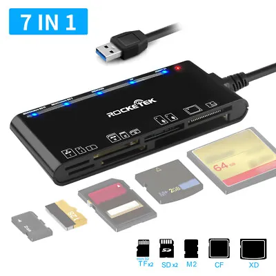 7-IN-1 USB 3.0 Memory Card Reader High-Speed Adapter For Micro SD SDXC CF SDHC • $14.38