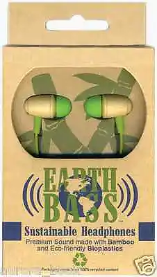 Earth Bass Sustainable Natural Bamboo Wood And Bioplastic Eco-Friendly Earbuds • $15
