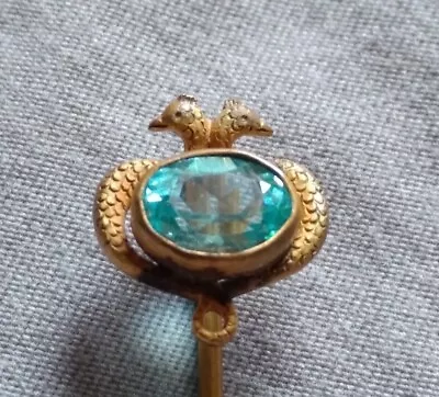 Antique Victorian Bird Motif Faceted Glass Stick Pin. • $19.99