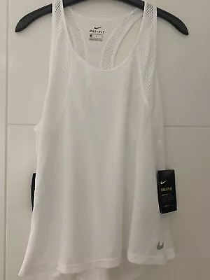 £8 • Buy Ladies Nike Dri Fit Running/Gym/Casual Vest White Size Medium New