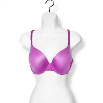 Victoria's Secret Biofit Demi Underwire Bra Purple Size 34DD Adjustable Straps • $17.99