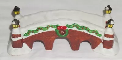 Vintage Lemax Dickensvale Collectibles Christmas Porcelain Lamp Bridge 1992 (S3) • $14.99