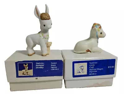 Hallmark Nativity Collection Little Calf & Faithful Donkey 1981 By Mary Hamilton • $27.97