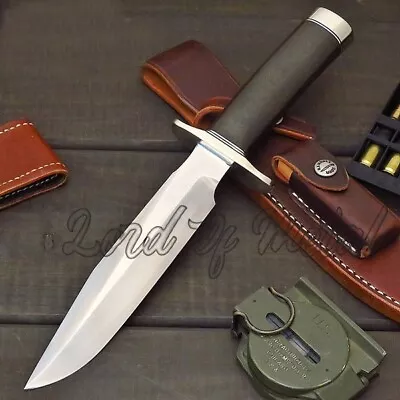 Lom Handmade D2 Steel Black G-10 Micarta Tactical Survival Bowie Knife W/ Sheath • $99.99