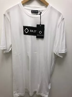 £50 • Buy Ma Strum Block Logo Tee Wht L