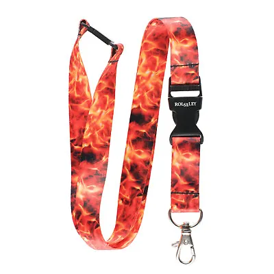 Multicolour FLAMES / FIRE Lanyard Neck Strap With Card/Badge Holder Or Key Ring • £3.49