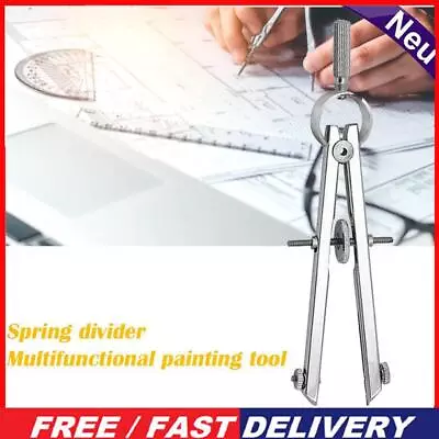 Spring Protractior Compasses Math Geometry Set With Lock Precision Drawing Tool • £4.19