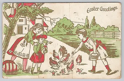 Vintage Post Card- Easter Greeting- Bird Feeding A246 • $4.25