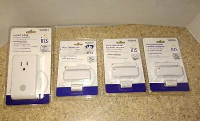 $33.75 • Buy 4 PC New Sealed Iris Door/Window/Cabinet Sensors #0388558 & Smart Plug #0388564