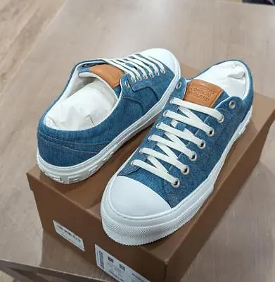 $770 Mens Burberry Denim Patch Low-Top Sneakers Blue 44.5 US 11.5 • $459.99