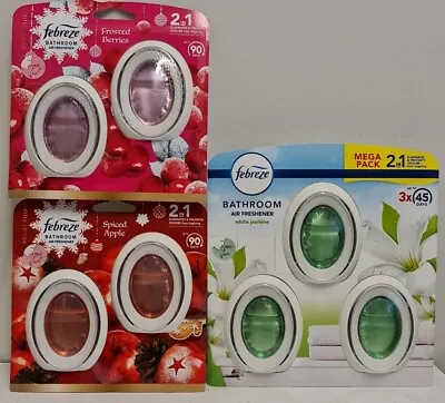 £9.99 • Buy Febreze 2 In1 Bathroom Air Fresh 4 Units Frosted Berries-spiced Apple Or Jasmine
