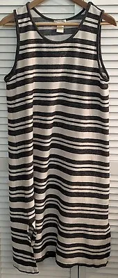 Women’s Matty M Striped Maxi Dress Casual Black White Stripes Knit XL • $10
