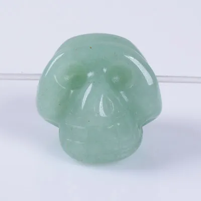 $4.99 • Buy Side Drilled 15mm Hand Carved Natural Gemstone Small Skull Pendant Bead 0.6 