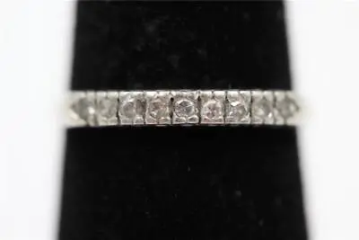 1946 Vintage Authentic Platinum 9 Diamonds Size 4.5 Stackable Wedding Band • $249.99