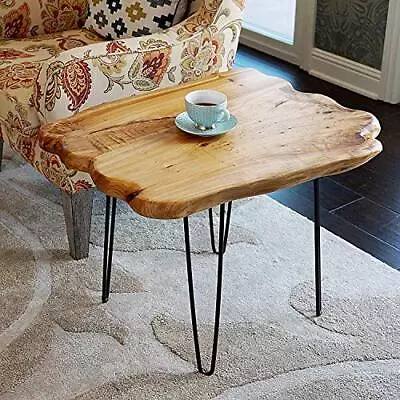 Natural Edge Coffee Table Small Hairpin Coffee Table Natural Wood End Table Wood • $159.14