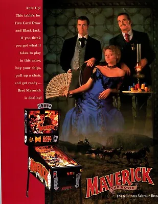 Maverick Data East Pinball Flyer / Brochure / Ad - Mint • $5.99