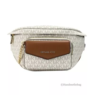 Michael Kors Maisie Large Vanilla PVC 2-n-1 Waistpack Card Case Fanny Pack Bag • $99